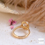 18kt Rose Gold Oval Morganite & Diamond Halo Ring 9