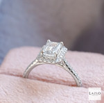 Platinum 1.12ct D VS1 Emerald Cut Laboratory Diamond & 0.27ct Natural Diamond Halo Ring 4