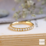 18kt Yellow Gold 2.6mm 0.35ct 14 Stone Micro Pave Set Diamond Band 1