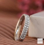 18kt White Gold Double Row 0.38ct Micro Pave Set Diamond Band 5