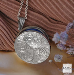Sterling Silver Round Fully Engraved Locket