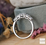 Sterling Silver CZ Graduated Five Stone Dress Ring 2 Sterling Silver CZ Graduated Five Stone Dress Ring 2