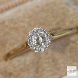 Amore 9kt Yellow Gold Small Round 0.35ct Brilliant Halo Diamond Ring  2