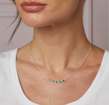 Laura Ashley Sterling Silver Green Chalcedony Stone Thornage Flower Necklace 2