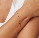 Laura Ashley Gold Plated Silver Rhodolite Garnet Stone Thornage Flowers Station Bracelet 2 Laura Ashley Gold Plated Silver Rhodolite Garnet Stone Thornage Flowers Station Bracelet 2