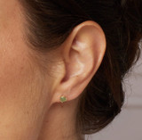 Laura Ashley Gold Plated Silver Green Aventurine Lianelli Stud Earrings 2