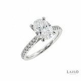 Platinum Oval 1.53ct D VVS2 Laboratory Diamond Solitaire & 0.18ct Natural Diamond Shoulder Ring 2