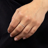 Sterling Silver Small Beaded Ring on Model