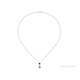 Sterling Silver Sky Blue Topaz Pear Shape Drop Pendant & Chain - full view image