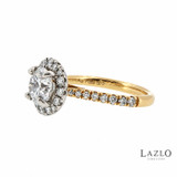 18kt Yellow Gold 1.37ct D VS1 Round Brilliant Laboratory Diamond & Natural 0.47ct Diamond Shoulder Ring 2