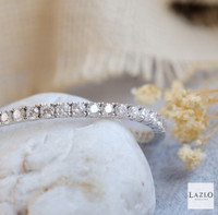 Sterling Silver CZ Claw Set Tennis Style Bracelet 7