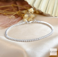 Sterling Silver CZ Small Claw Set Tennis Bracelet 3