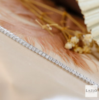 Sterling Silver CZ Small Claw Set Tennis Bracelet 2