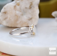 Sterling Silver Gold Plated Oval Rub Over Opal & CZ Dress Ring 3