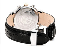 Roamer Gents Superior Chronograph Gold Plated Black Strap Watch 3