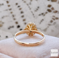 18kt Rose Gold 0.51ct Oval Diamond 0.36ct Cluster Ring 5