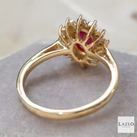 9kt Yellow Gold Oval 0.86ct Ruby & 0.04ct Diamond Ring 4