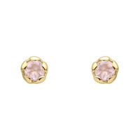 Laura Ashley Gold Plated Sterling Silver Light Rose Quartz Stud Earrings 1
