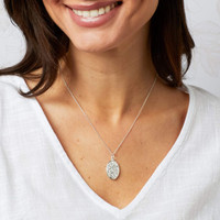 Laura Ashley Sterling Silver & Mother of Pearl Flower Bud Necklace 2