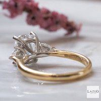 18kt Yellow Gold & Platinum 2.05ct VVS E Long Cushion Diamond & Two 0.46ct Natural Pears Diamond Ring 8