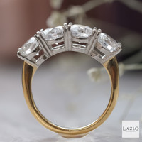 18kt Yellow Gold & Platinum 4 Stone 3.27ct D VVS2 Round Brilliant Laboratory Diamond Wedding Ring 4