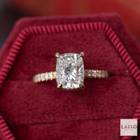 18kt Yellow Gold Long Cushion Laboratory 2.09ct D VVS2 Solitaire Centre & 0.23 ct Laboratory Diamond Shoulders Ring 2
