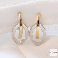 Amore 9kt White Open Marquis Shape Stud Earrings 1