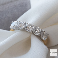 18kt Yellow Gold 5 Stone Round Brilliant Laboratory 1.63ct Diamond Ring 2