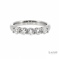 Platinum Five Stone 0.66ct Round Brilliant Laboratory Diamond Ring 2