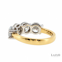 18kt Yellow Gold 4 Stone 4.07ct D VVS2 Round Brilliant Laboratory Diamond Ring 5