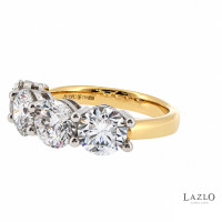 18kt Yellow Gold 4 Stone 4.07ct D VVS2 Round Brilliant Laboratory Diamond Ring 3