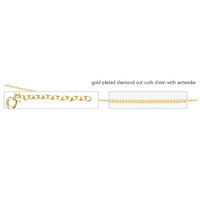Ladies Silver & Gold Plated Diamond Cut Extendable 16-18’’ Curb Chain Chain Close up