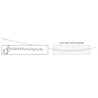Sterling silver curb chain with extender 16-18" - chain example