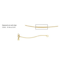 9kt yellow gold diamond cut curb chain close up shot