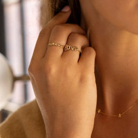 9kt Yellow Gold Ball Ring Band on Model