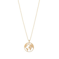 9kt yellow gold around the world necklace