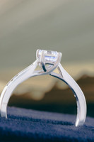 18kt White Gold 0.70ct Emerald Cut Solitaire & 0.17ct Diamond Shoulder Ring 3