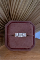 18kt Yellow Gold Three Stone Princess Cut 1.01ct F VS Diamond Ring 7