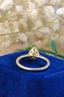 18kt Yellow Gold Intense 0.50ct Yellow Laboratory Pear Diamond & 0.10ct Halo Surround Engagement Ring 3