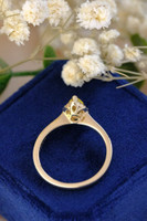 18kt Yellow Gold Intense 0.50ct Yellow Laboratory Pear Diamond & 0.10ct Halo Surround Engagement Ring 6