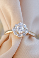 18kt Rose Gold Cluster 0.78ct Four Ovals Five Round Diamond Engagement Ring 4