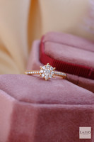 18kt Rose Gold Cluster Pave Set Shoulder 0.30ct Diamond Ring 4