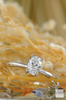 Platinum Classic Oval Solitaire G 0.40ct Diamond Engagement Ring 3