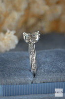 18kt White Gold Solitaire Emerald Cut 0.63ct Diamond Engagement Ring 5