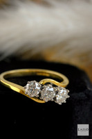 18kt Yellow Gold 0.75ct Three Stone Twist Engagement Ring 3