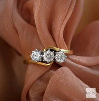 18kt Yellow Gold 0.75ct Three Stone Twist Engagement Ring 1