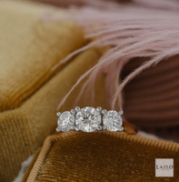 18kt Yellow Gold 1.57ct Three Stone Round Brilliant Laboratory Diamond Engagement Ring 1