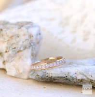 18kt Rose Gold Stone Grain Set 0.33ct Diamond Wedding Ring 2