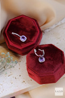 White Gold Amythyst & Diamond Drop Earrings 5