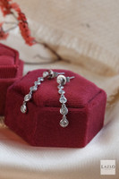 18kt White Gold Drop Diamond Earrings 6 Round Brilliant Diamonds  3